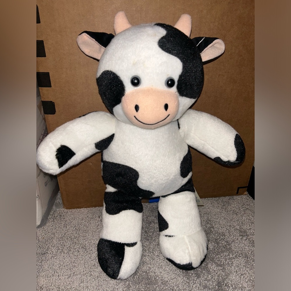 Build A bear BAB firmer body smiling black white plush toy Christmas RETIRED - Picture 1 of 1